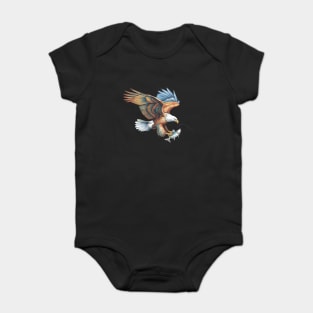 Eagle in Flight with Clutched Fish Caught Mid-Motion Baby Bodysuit